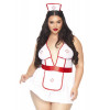 Leg Avenue Roleplay Nightshift Nurse + 1X-2X White/Red (SO7890) - зображення 1