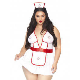 Leg Avenue Roleplay Nightshift Nurse + 1X-2X White/Red (SO7890)