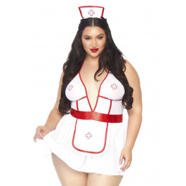   Leg Avenue Roleplay Nightshift Nurse + 1X-2X White/Red (SO7890)