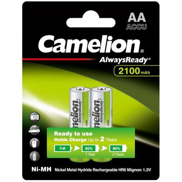 Camelion AA 2100mAh Ni-MH 2шт AlwaysReady (NH-AA2100АRBP2) - зображення 1