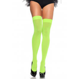 Leg Avenue Opaque Nylon Thigh Highs OS Neon Green (SO7984)