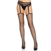 Leg Avenue Net stockings with garter belt Black O/S (SO8577) - зображення 1