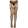 Leg Avenue Net stockings with garter belt Black O/S (SO8577) - зображення 3