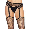 Leg Avenue Net stockings with garter belt Black O/S (SO8577) - зображення 5