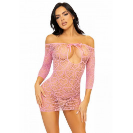   Leg Avenue Heart net mini dress OS Pink (SO7960)