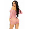 Leg Avenue Heart net mini dress OS Pink (SO7960) - зображення 2