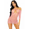 Leg Avenue Heart net mini dress OS Pink (SO7960) - зображення 4