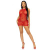 Leg Avenue Rhinestone halter mini dress OS Red (SO7958) - зображення 6