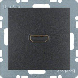 Berker Розетка HDMI, подключение сзади под углом 90 градусов, антрацит B.3/B.7 (3315431606)