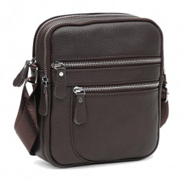 Keizer Компактная мужская сумка-планшет из темно-коричневой кожи на две молнии  (19365)