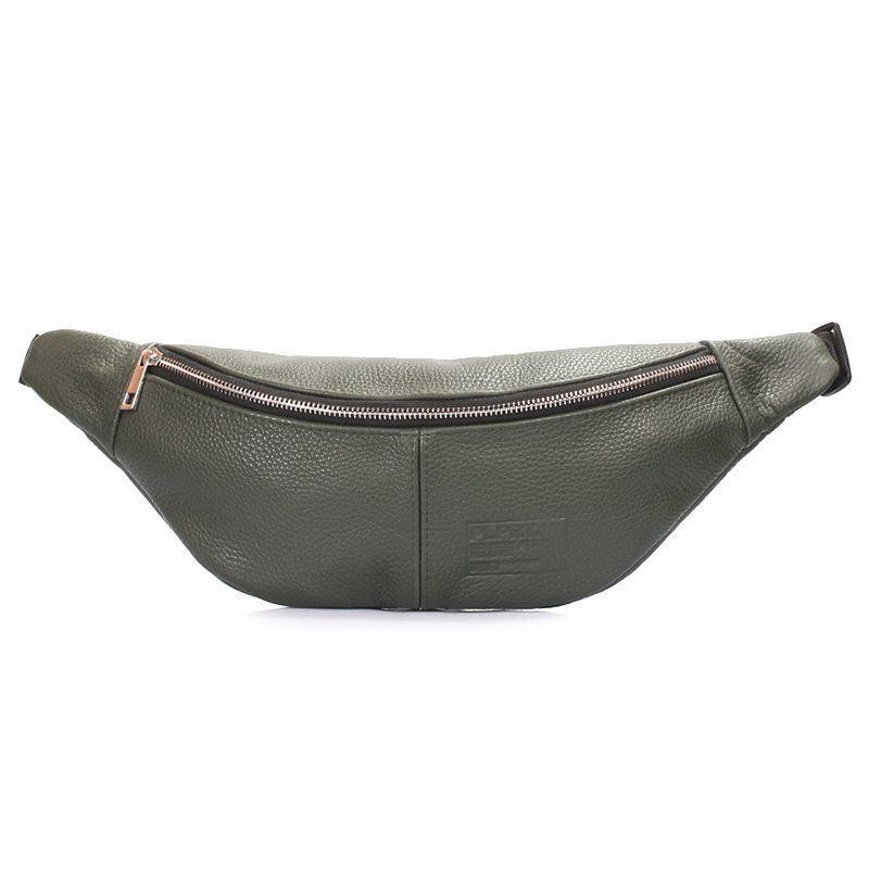 Poolparty Поясная кожаная сумка  PLPRT Темно-зеленый (waistbag-leather-darkgreen) - зображення 1