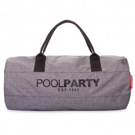 Poolparty Серая вместительная спортивно-дорожная сумка в форме боченка (gymbag-oxford-ripple)