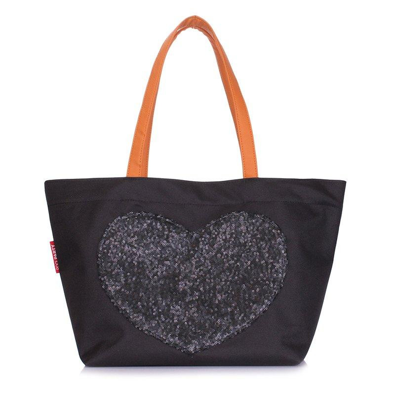 Poolparty Женская сумка с глиттером  Lovetote Черный (lovetote-oxford-black) - зображення 1