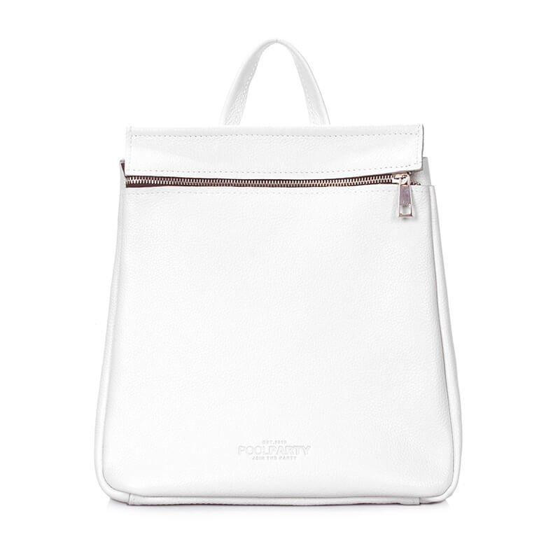 Poolparty Городской кожаный рюкзак  Venice Белый 9л (venice-leather-white) - зображення 1