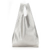 Poolparty Женская кожаная сумка  Tote Серебристый (leather-tote-silver) - зображення 1