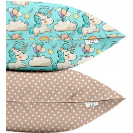 COSAS Набор наволочек Set Pillow Unicorn Mint Dots Beige 50х70 2 шт (4822052023648)