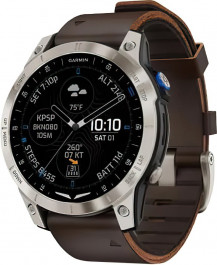 Garmin D2 Mach 1 Aviator Smartwatch with Oxford Brown Leather Band (010-02582-54/55)