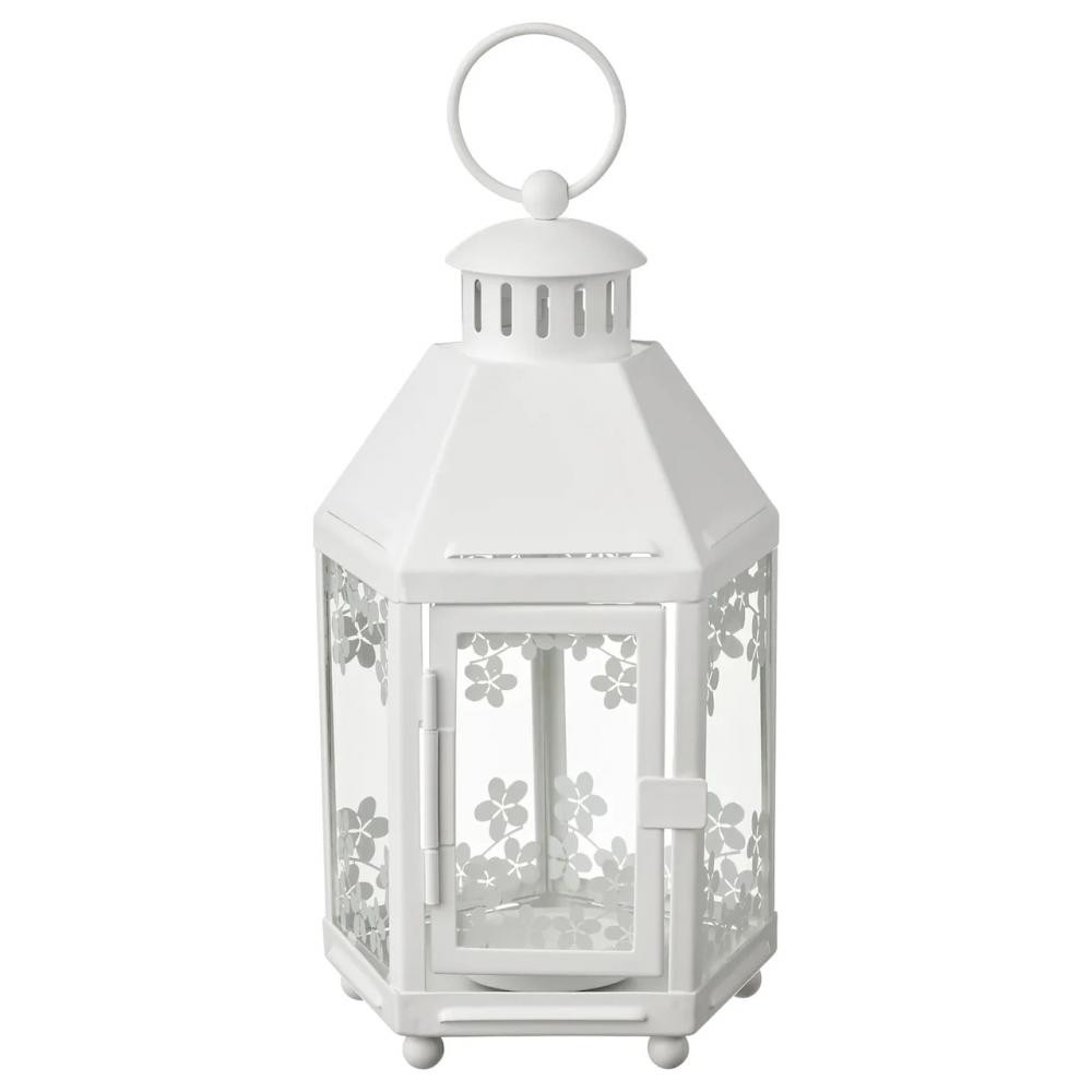 IKEA KRINGSYNT (705.097.02) внутрішній/зовнішній ліхтар для чайних свічок, білий - зображення 1