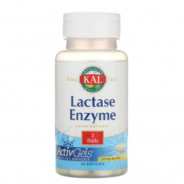KAL Фермент лактаза, Lactase Enzyme, , 250 мг, 60 капсул (CAL-80206)