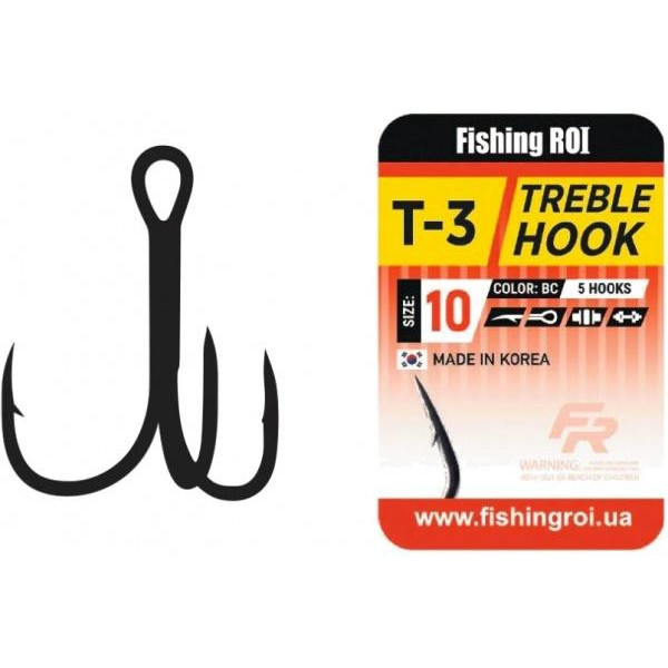 Fishing ROI Treble Hook 217 / №06 / 5pcs (217-20-006) - зображення 1