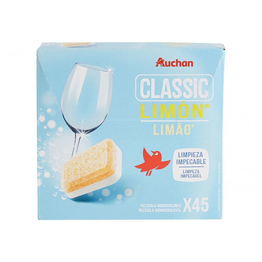 Auchan Таблетки для посудомоечной машины Concentrated Washing Tablets Лимон, 45 шт. (3245678040560) - зображення 1