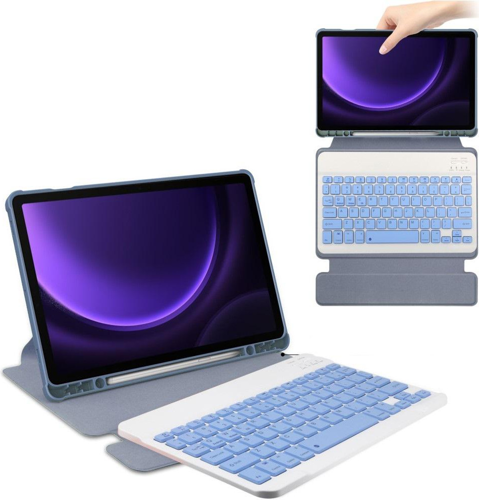 BeCover Чохол з бездротовою клавіатурою для Samsung Galaxy Tab S9 Plus/S9 FE Plus Purple (710397) - зображення 1