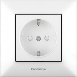 Panasonic Arkedia Slim 2P+E with Safety Shutter Complete White (WNTC02122WH-UA)