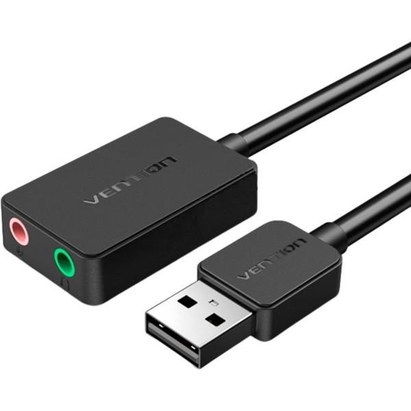 Vention USB Sound Card 2.0 Channel 0.15m Black (CDYB0) - зображення 1