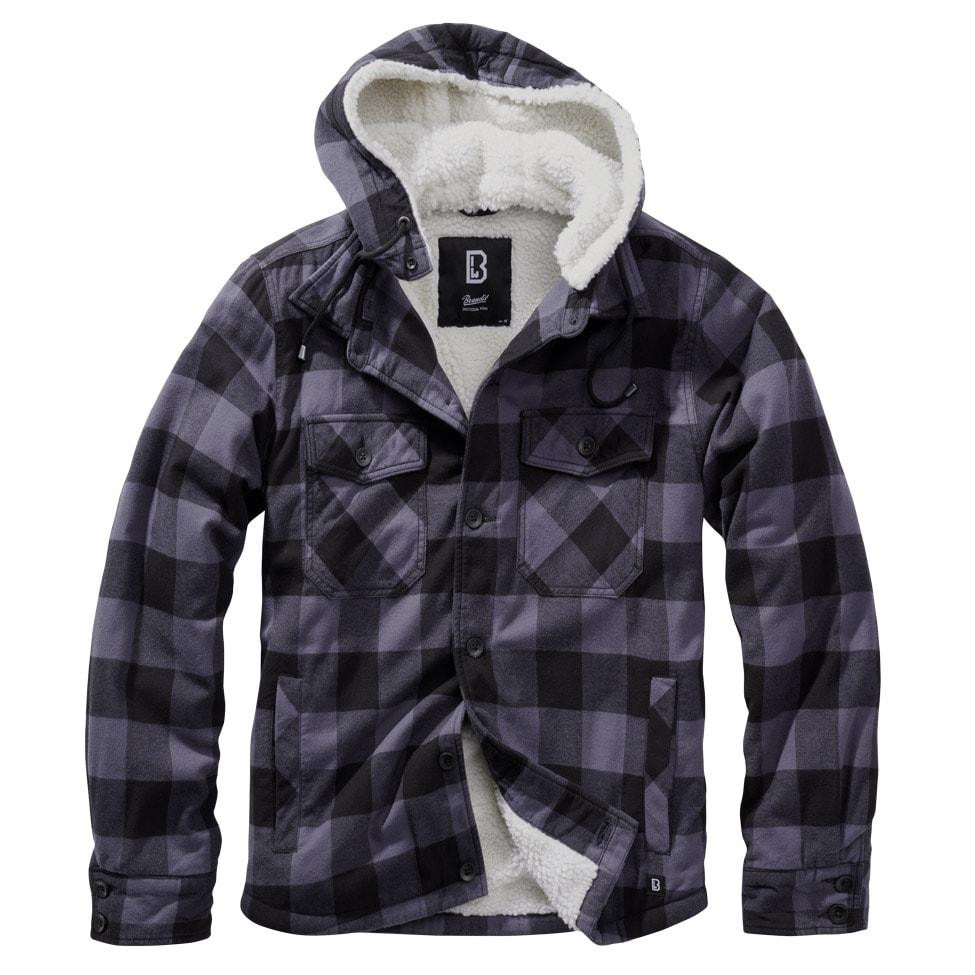 Brandit Куртка  Lumberjacket Hooded Black/Grey L - зображення 1
