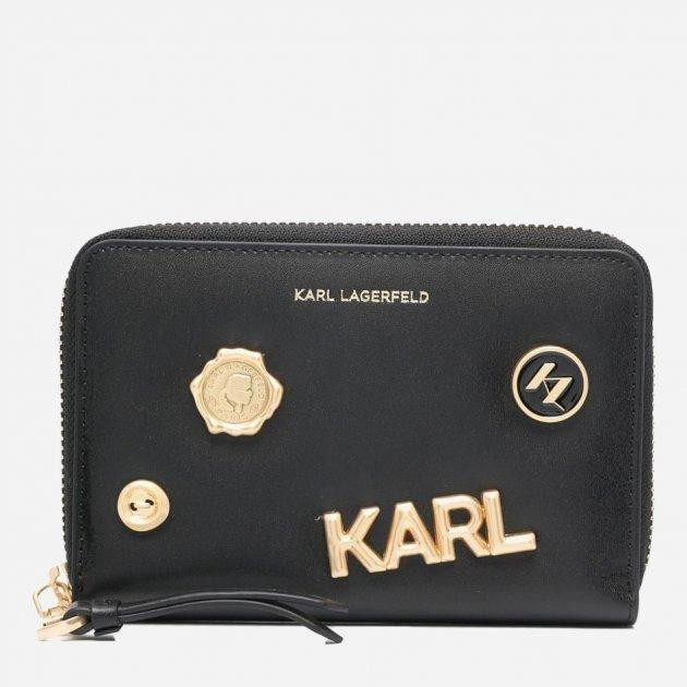 Karl Lagerfeld Жіночий гаманець  K/SEVEN SP ZIP MD WLT PINS чорний (226W3232-999) - зображення 1