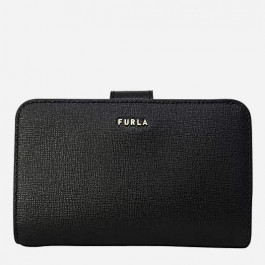 FURLA Женский кожаный кошелек  Babylon M Compact Wallet - Saffiano Черный (8050560553111)