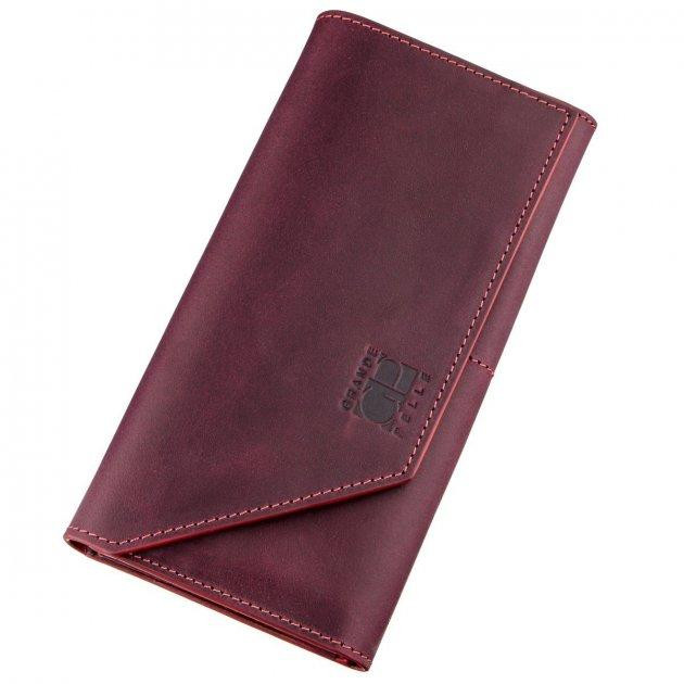 Grande Pelle Кожаный женский кошелек  leather-11217 Бордовый - зображення 1