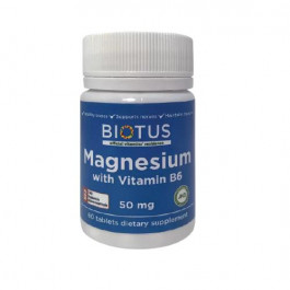 Biotus Magnesium with Vitamin B6 50 mg Магній з вітаміном В6 60 таблеток
