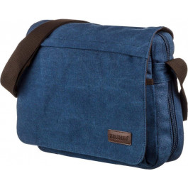 Vintage Синяя текстильная сумка для ноутбука через плечо  (20189)
