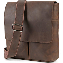 Vintage Чоловіча сумка на плече із вінтажної шкіри коричневого кольору SHVIGEL (00998)