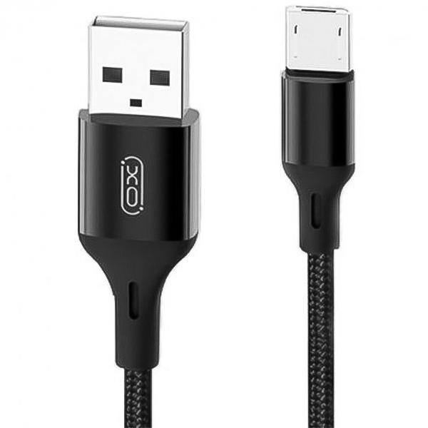 XO NB143 USB to Lightning Braided 2.4А 1m Black - зображення 1