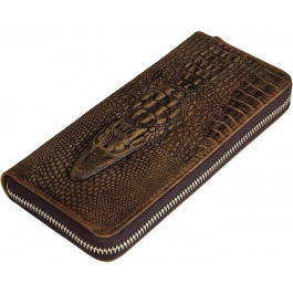 Vintage Солідний гаманець клатч з натуральної шкіри під рептилію  (14462)