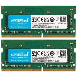 Crucial 16 GB (2x8GB) SO-DIMM DDR4 3200 MHz (CT2K8G4SFRA32A)