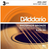 D'Addario Струны для акустической гитары D'Addario EJ15-3D Phosphor Bronze Extra Light Acoustic Guitar Strings - зображення 1