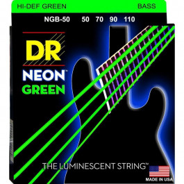   DR NGB-50 Hi-Def Neon Green K3 Coated Heavy Bass Guitar 4 Strings 50/110