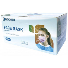 Dochem Медичні маски  Premium Elite 3-х шарові із завушними петлями Сині 50 шт (6952367902814)
