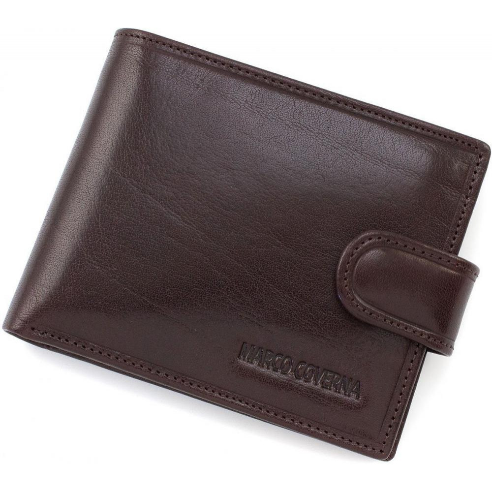 Marco Coverna Коричневий чоловічий гаманець зі шкіри на кнопці  (18395) - зображення 1