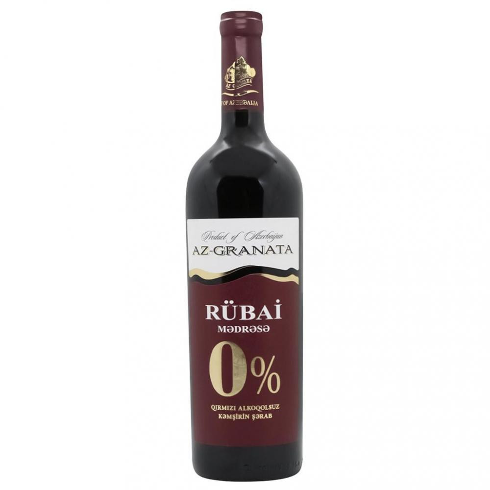Az-Granata Вино виноградное RUBAI MEDRESE красное полусладкое, 0% (б/а), 0.75л (4760081508272) - зображення 1