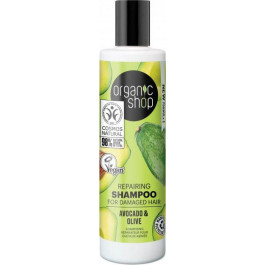 Organic Shop Шампунь для пошкодженого волосся,  Що Відновлює авокадо Та олива 280 (мл)