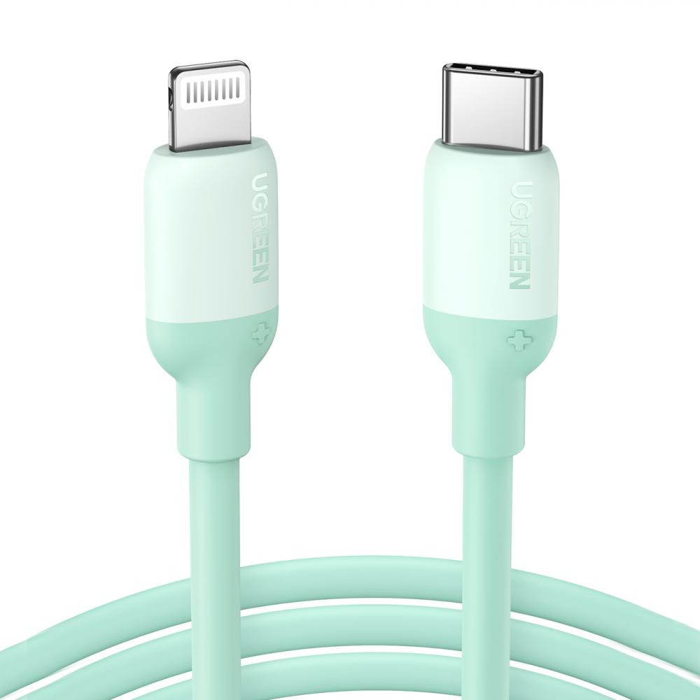 UGREEN US387 Type-C to Lightning 20W Silicone Cable 1m Green (20308) - зображення 1