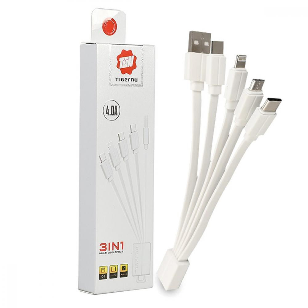 Tigernu 4 in 1 USB cable White (T-C008) - зображення 1