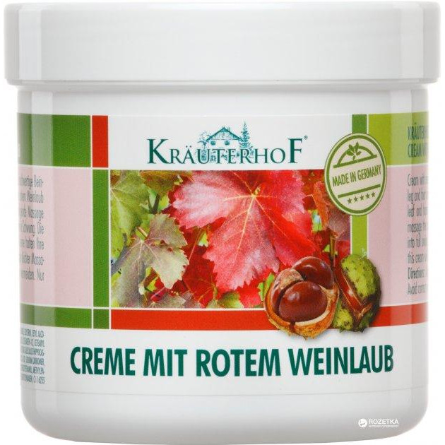 Krauterhof Крем для ног  с экстрактом листьев красного винограда 250 мл (4075700044520) - зображення 1
