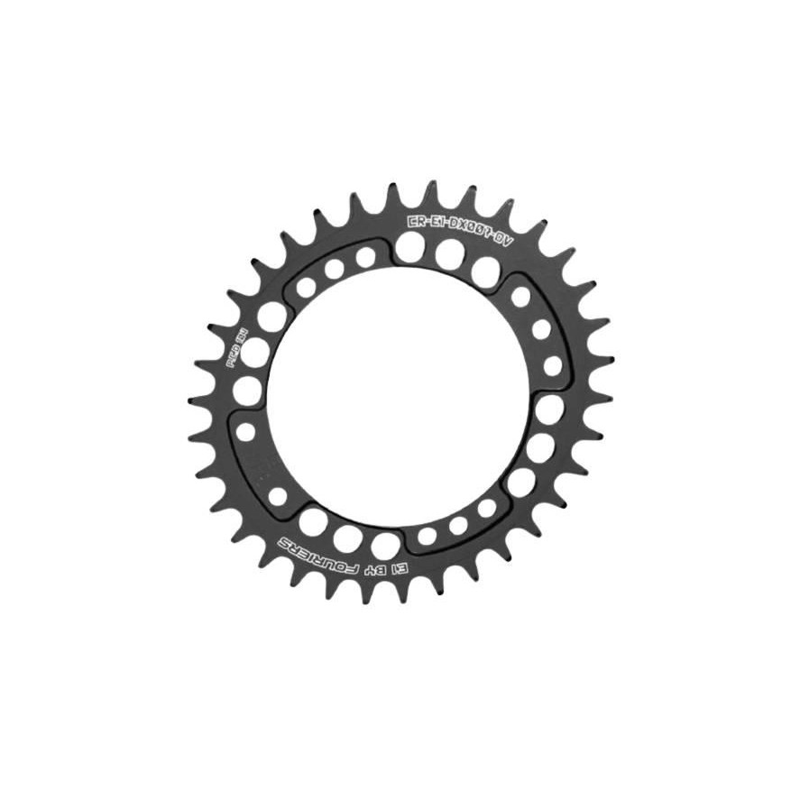 Fouriers Шестерня пер. МТБ  DX007 Е1 Full CNC NW Oval, pcd104, алю, чорн. 36T - зображення 1