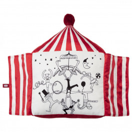 IKEA BUSENKEL Подушка, форма червоного цирку-шапіто, білий, 48х37 см (405.231.82)