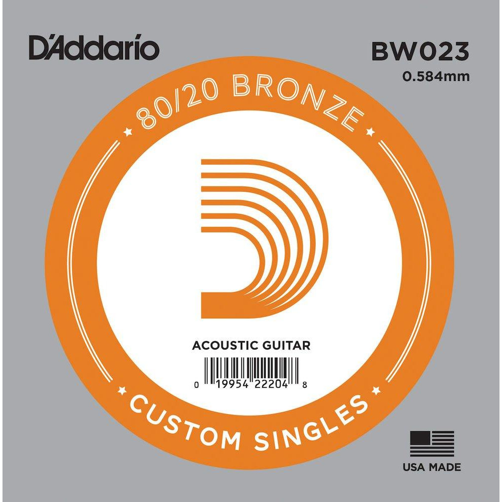 D'Addario Струна BW023 80/20 Bronze .023 - зображення 1